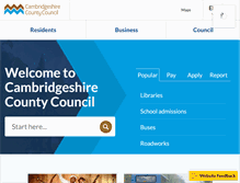 Tablet Screenshot of cambridgeshire.gov.uk